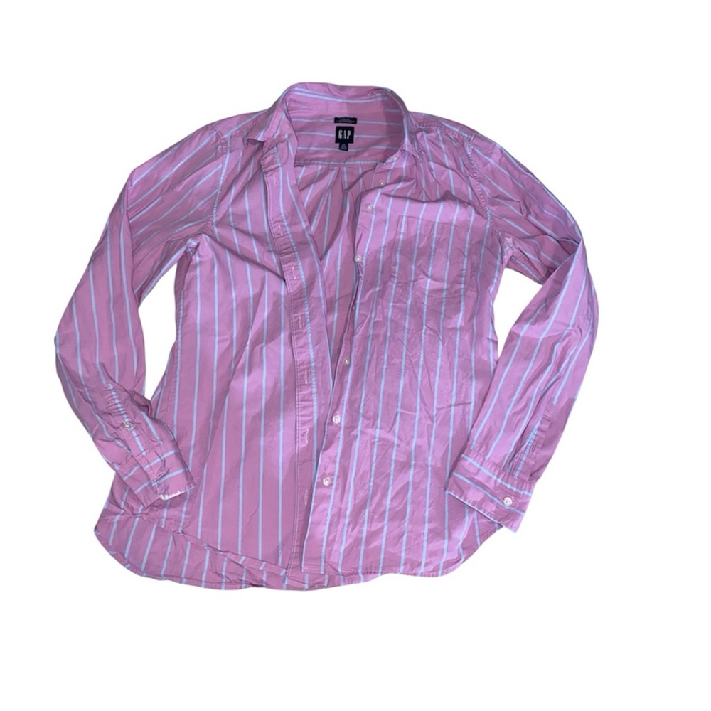 GAP Pink Striped Button-Up Shirt